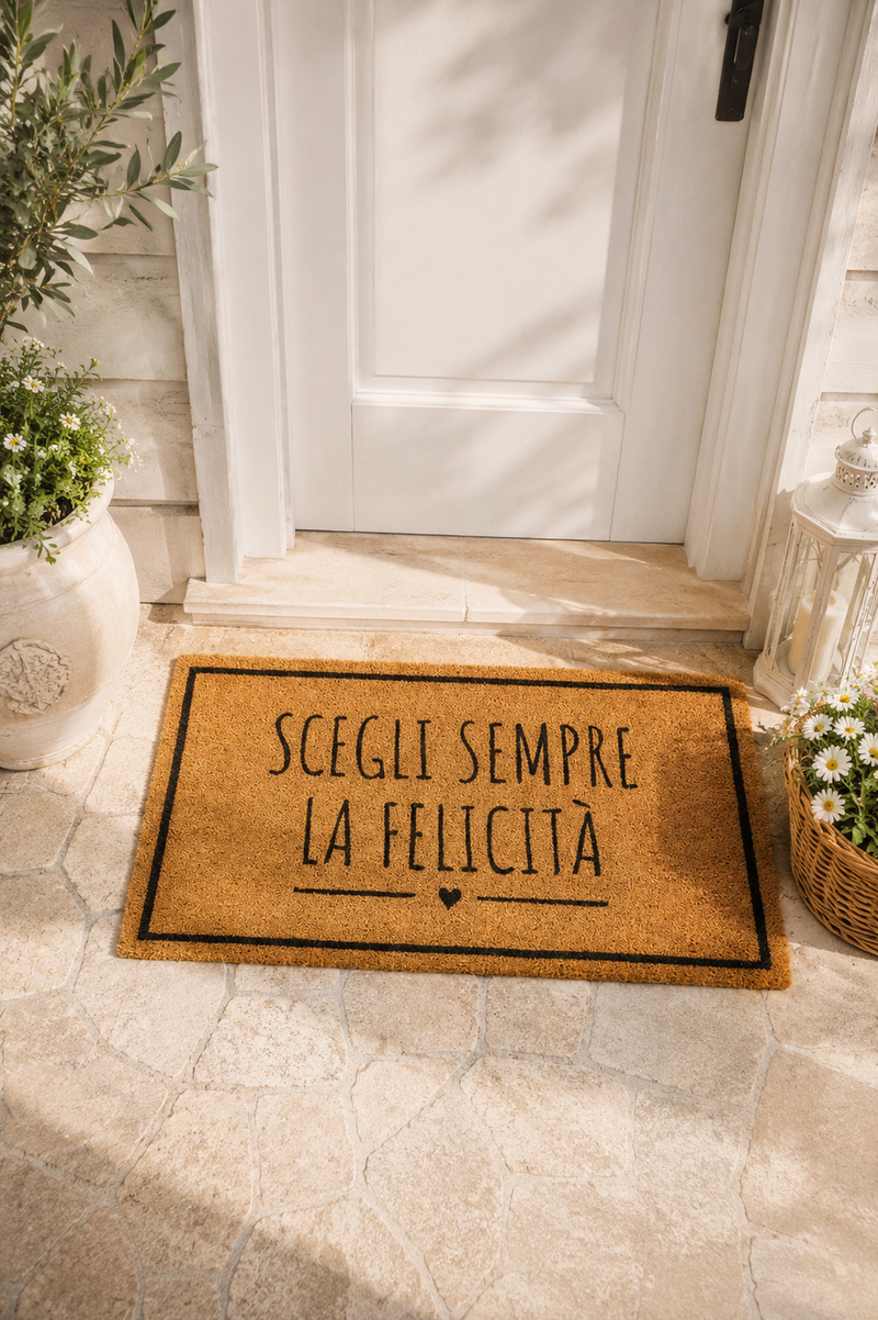 Zerbino in Cocco Nuvole di Stoffa "Scegli Sempre la Felicità" Nuvole di Stoffa