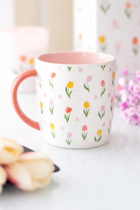 Tazza in Ceramica con Tulipani – 350 ml