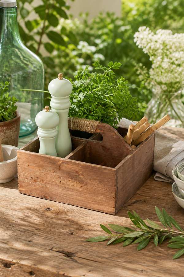 Scatola con maniglia e 4 scomparti Chic Antique