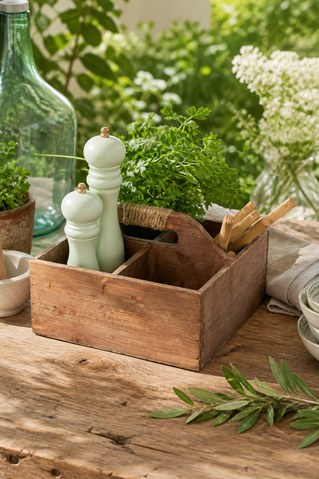 Scatola con maniglia e 4 scomparti Chic Antique
