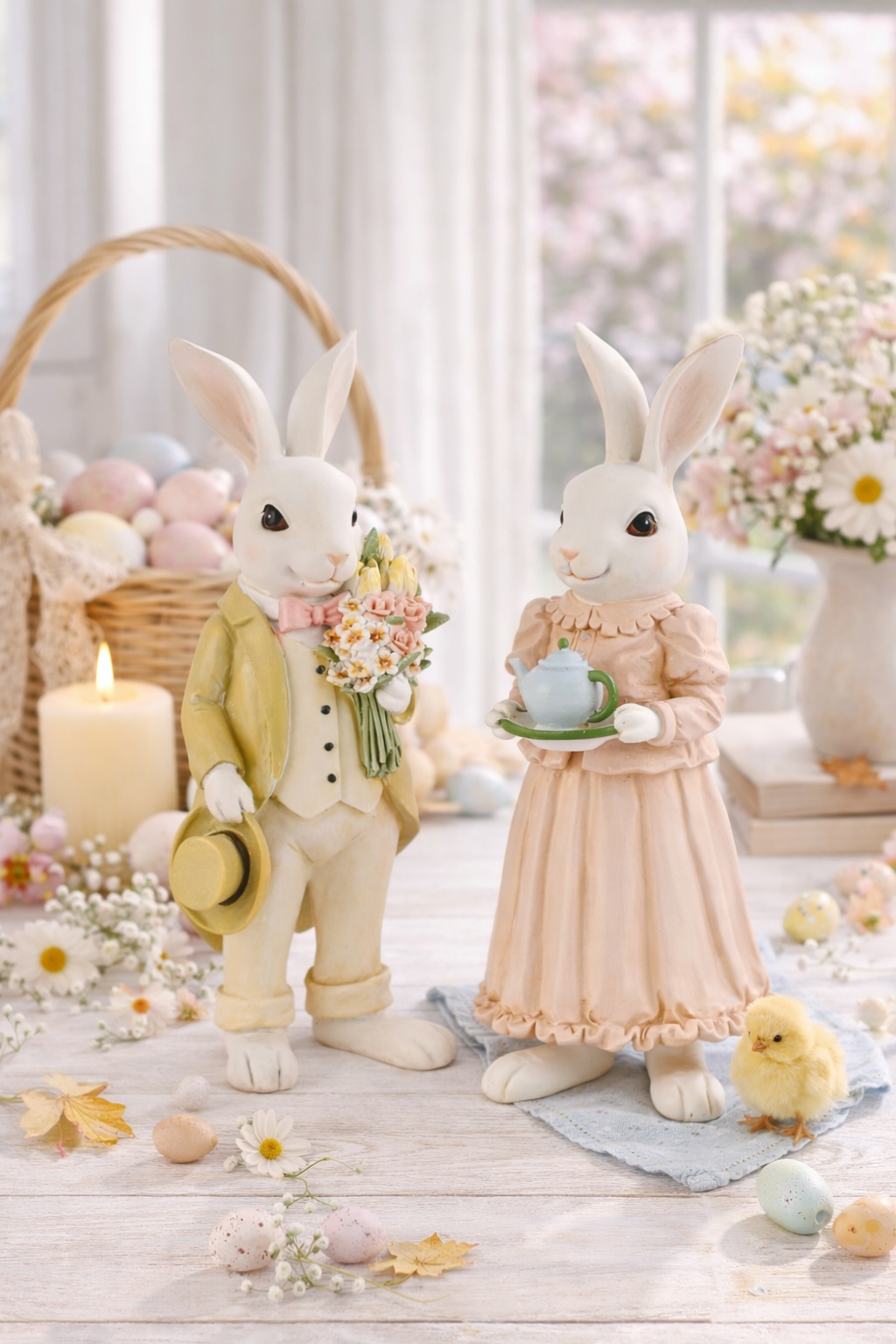 Coniglio Decorativo Pasquale in Poliresina