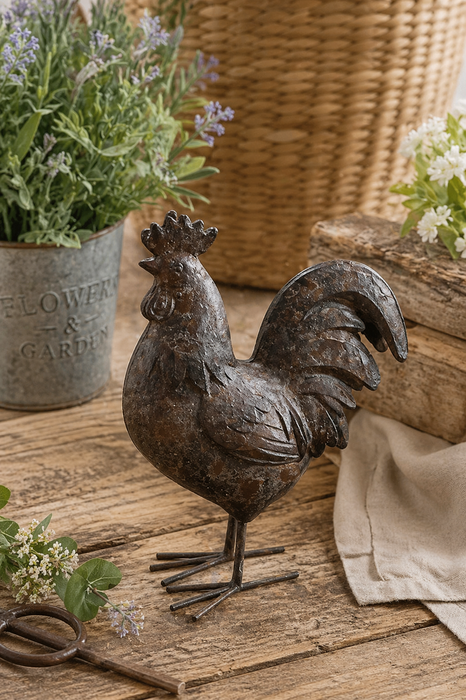 Statue de coq décorative en résine 