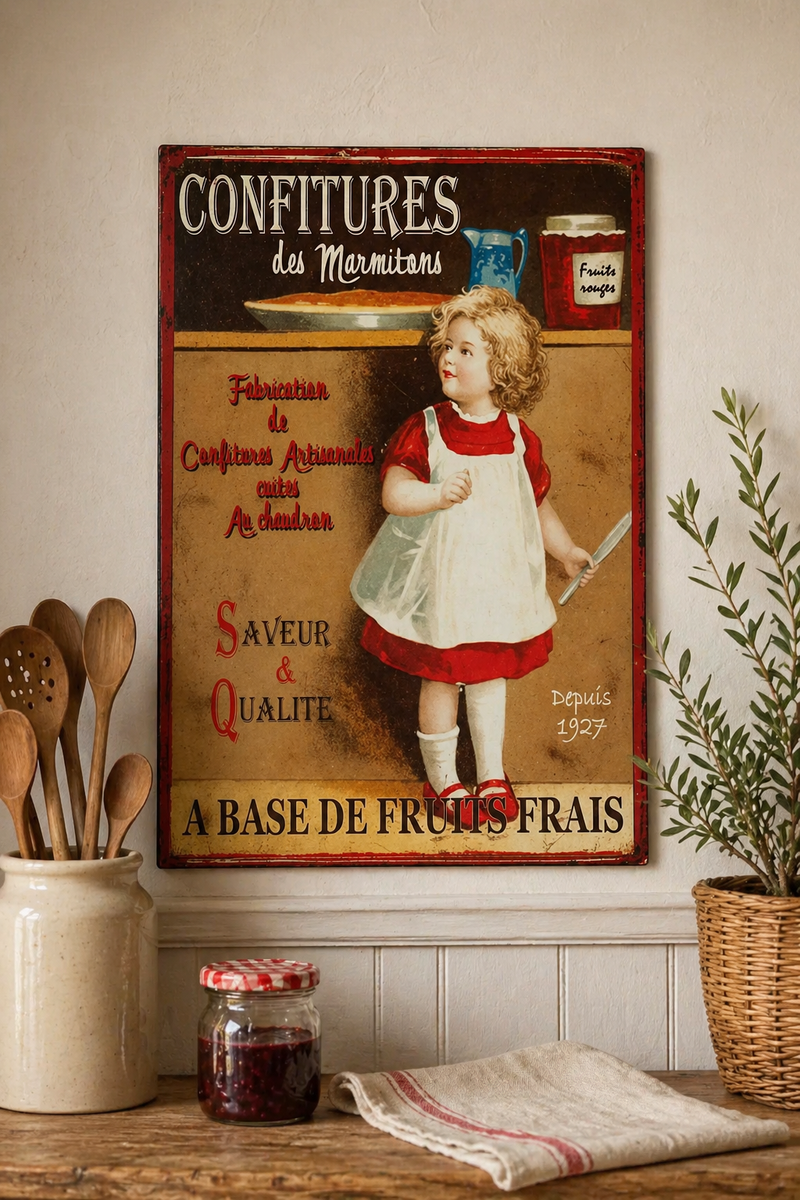 Decorative iron plate Confitures de marmitons -Antic line