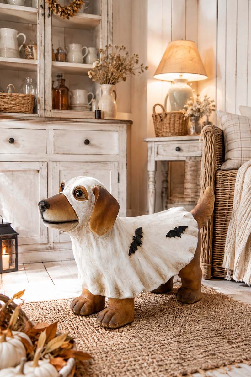 Cane Decorativo Halloween con Mantello Fantasma Clayre & Eef
