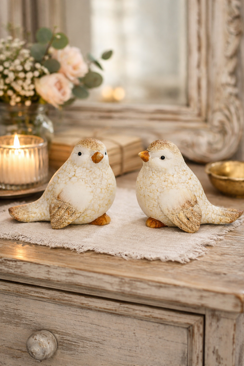 Uccellino decorativo in terracotta