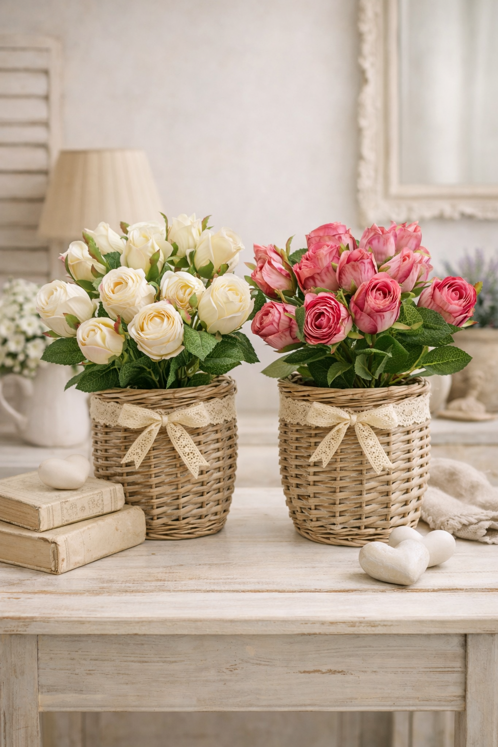 Bouquet Rose Artificiali 12 Fiori – 35 cm Edg