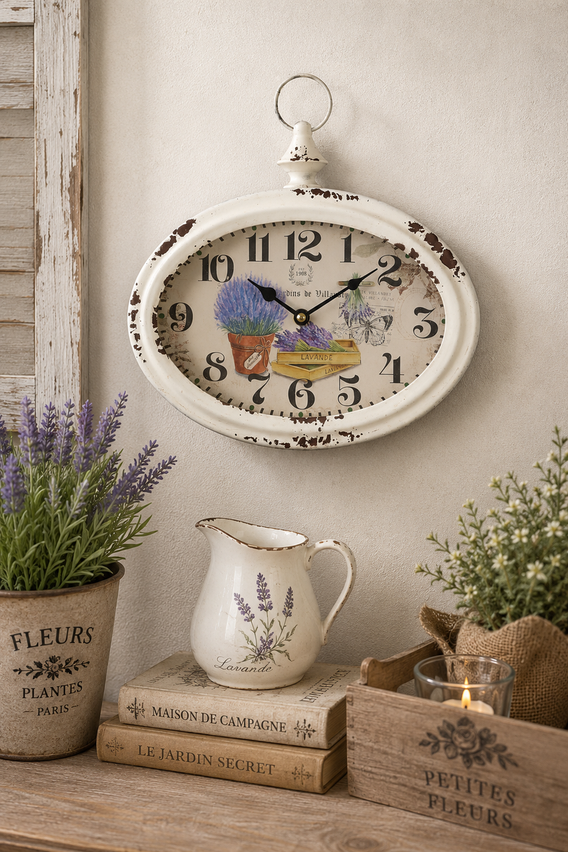 Orologio da Parete Lavanda in Metallo 28 cm