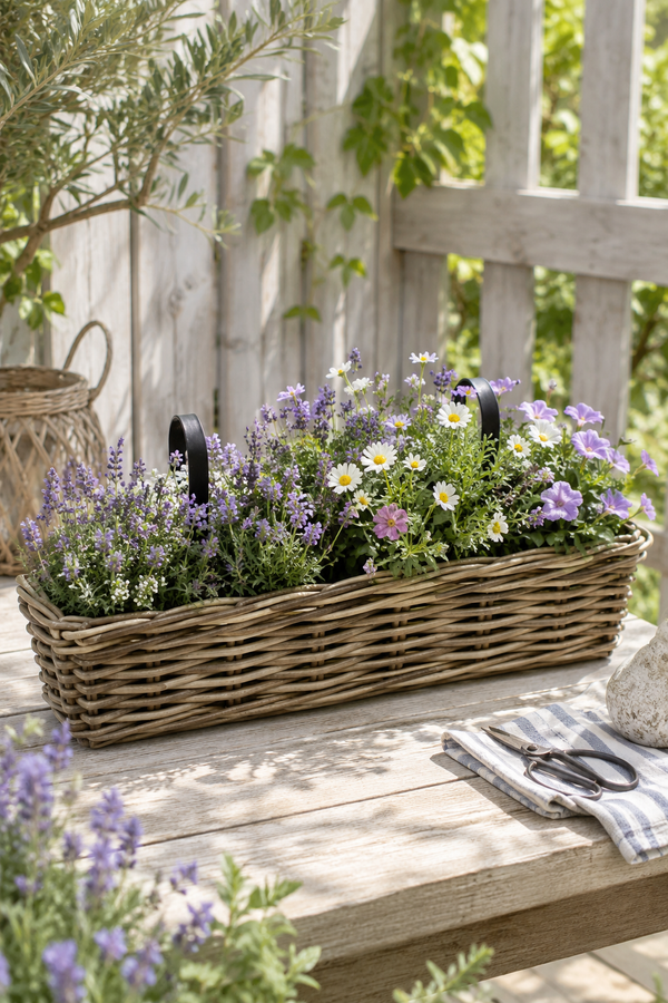 Fioriera da balcone "Rattan", 58 cm