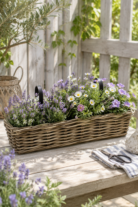 Fioriera da balcone "Rattan", 58 cm