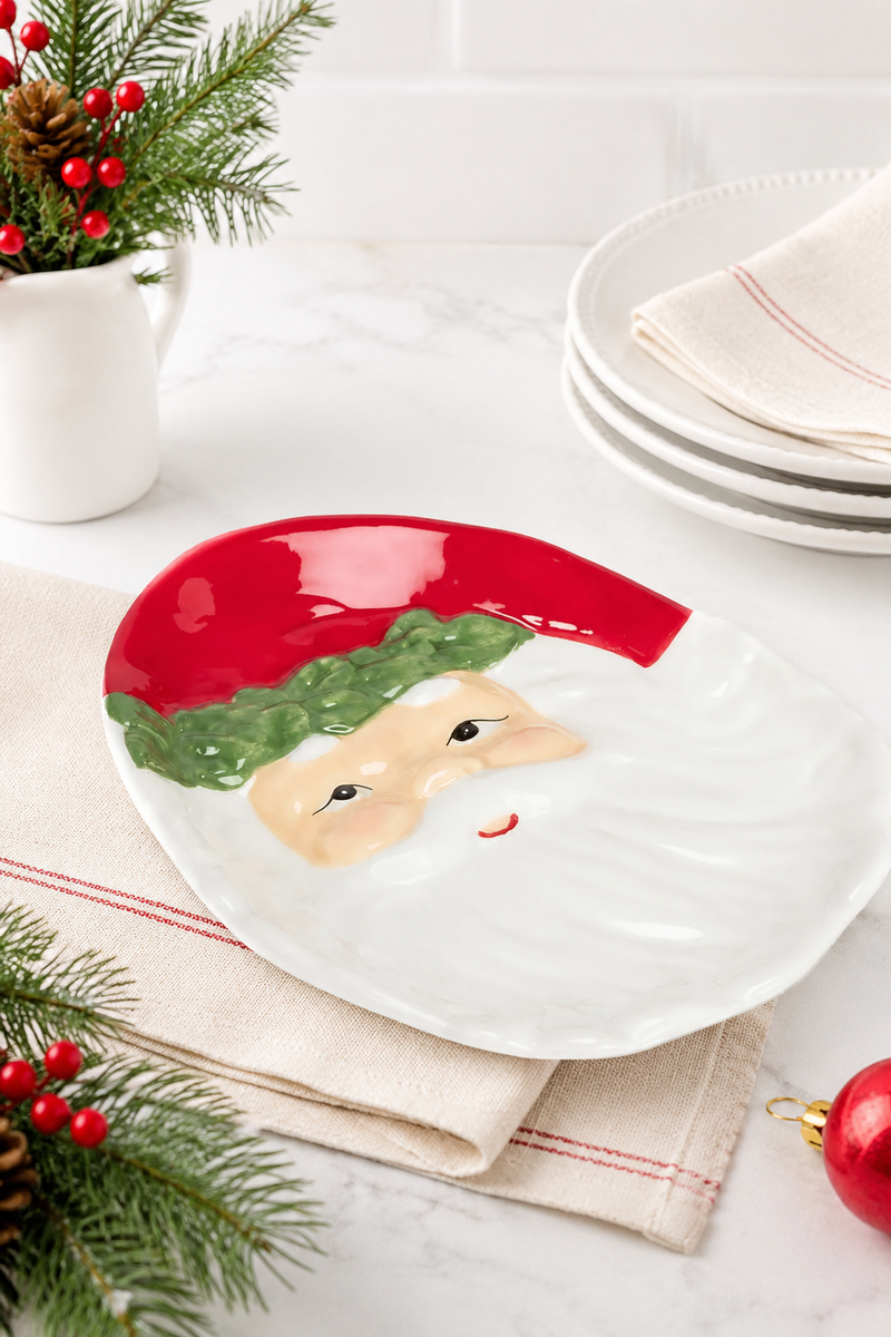 Piatto Babbo Natale in Ceramica 12x12 cm