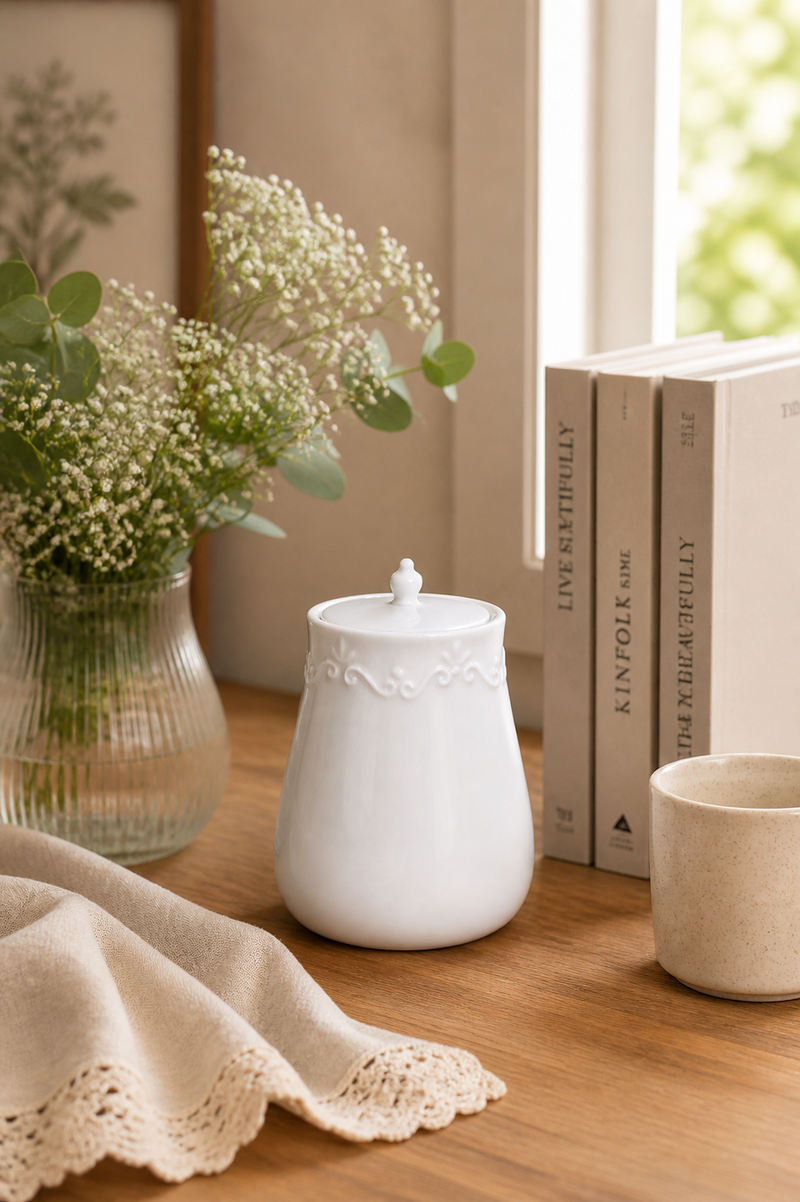 Provence Porcelain Jar - Chic Antique