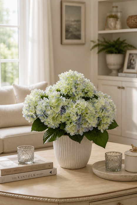 Mazzo Ortensie Artificiali Azzurro Verde 45 cm EDG