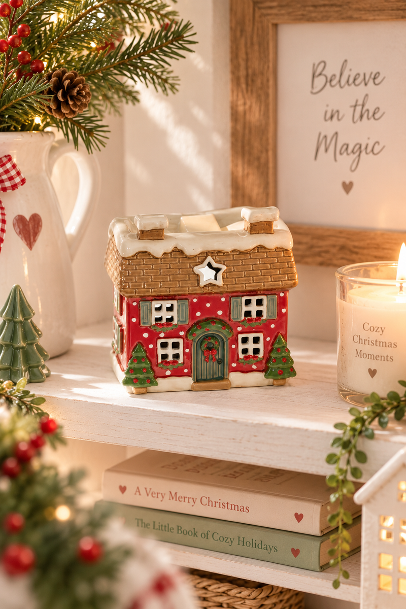 Casetta Scaldacera e Porta Tealight Holly Cottage