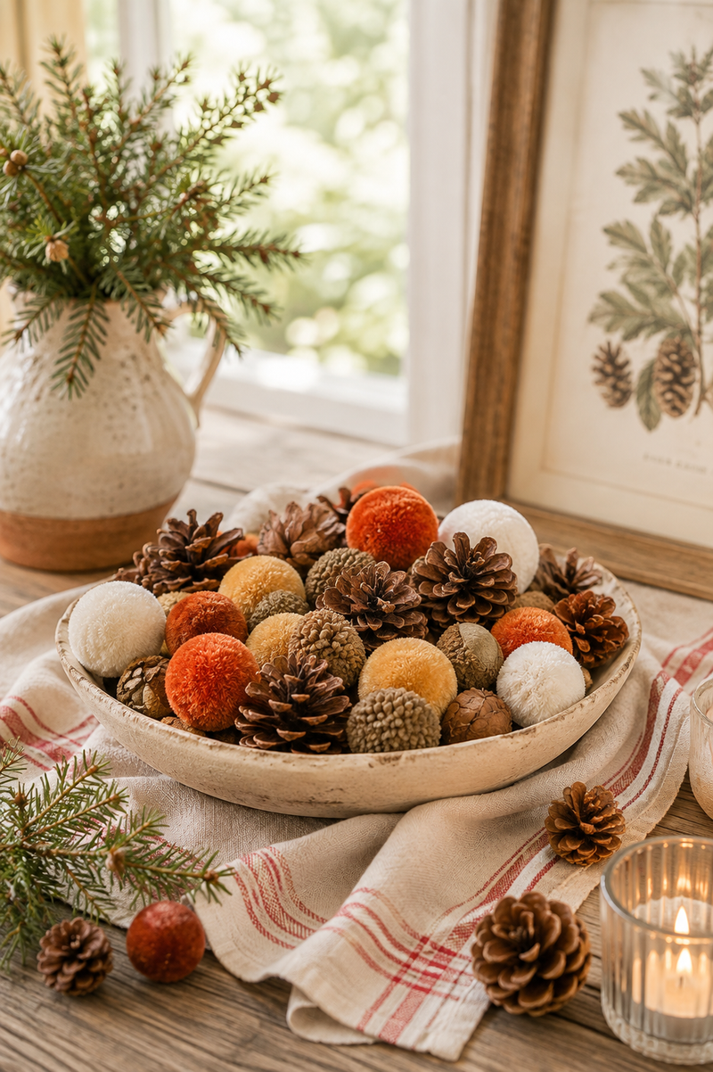 Autumn Acorns and Pine Cones Set 
