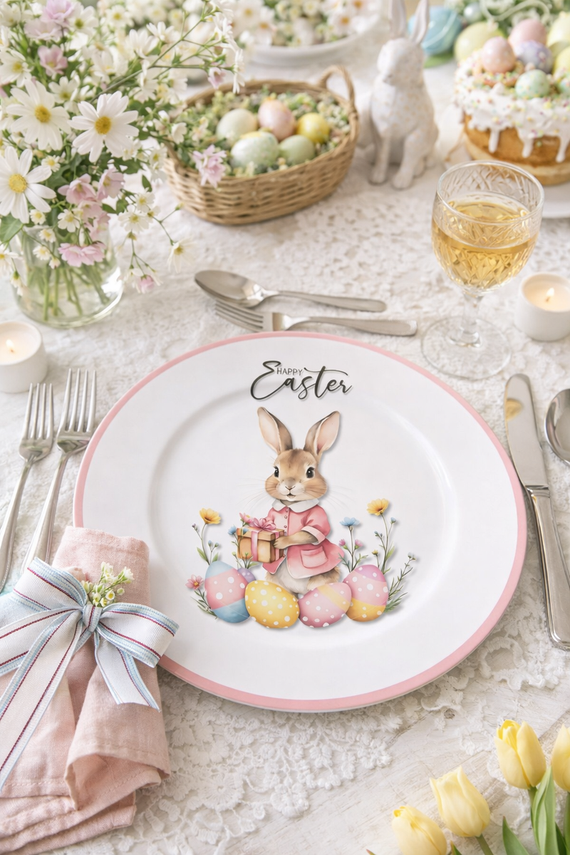 Sottopiatto Pasquale Decorativo Ø 33 cm in Plastica Clayre & eef