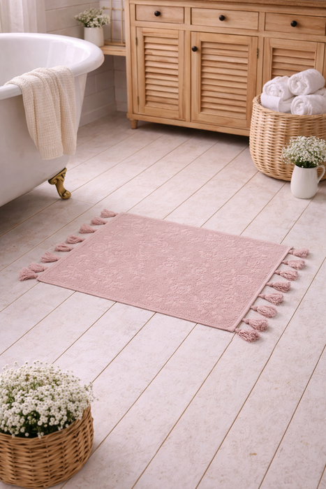 Tappeto Bagno Rosa Cipria con Nappe 55 x100 Nuvole di Stoffa