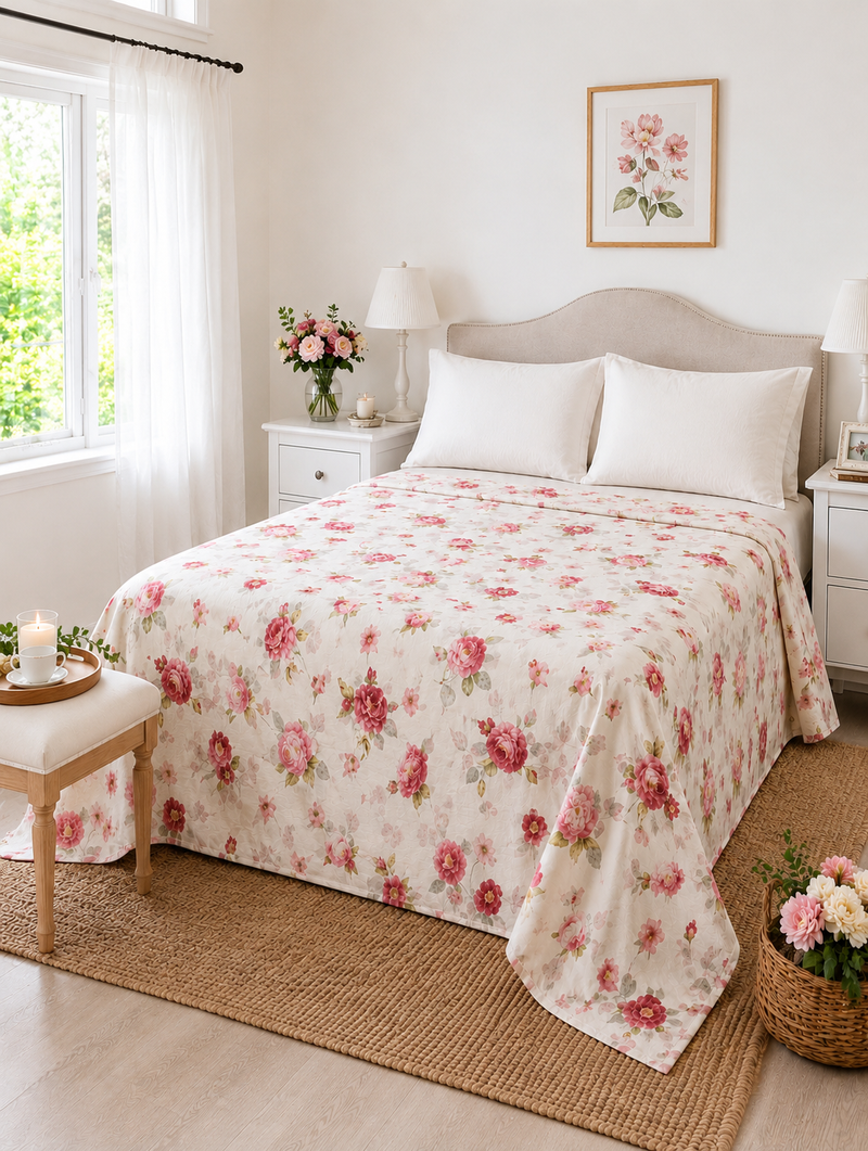Copriletto Estivo in Cotone Panama Eden Rose Caleffi