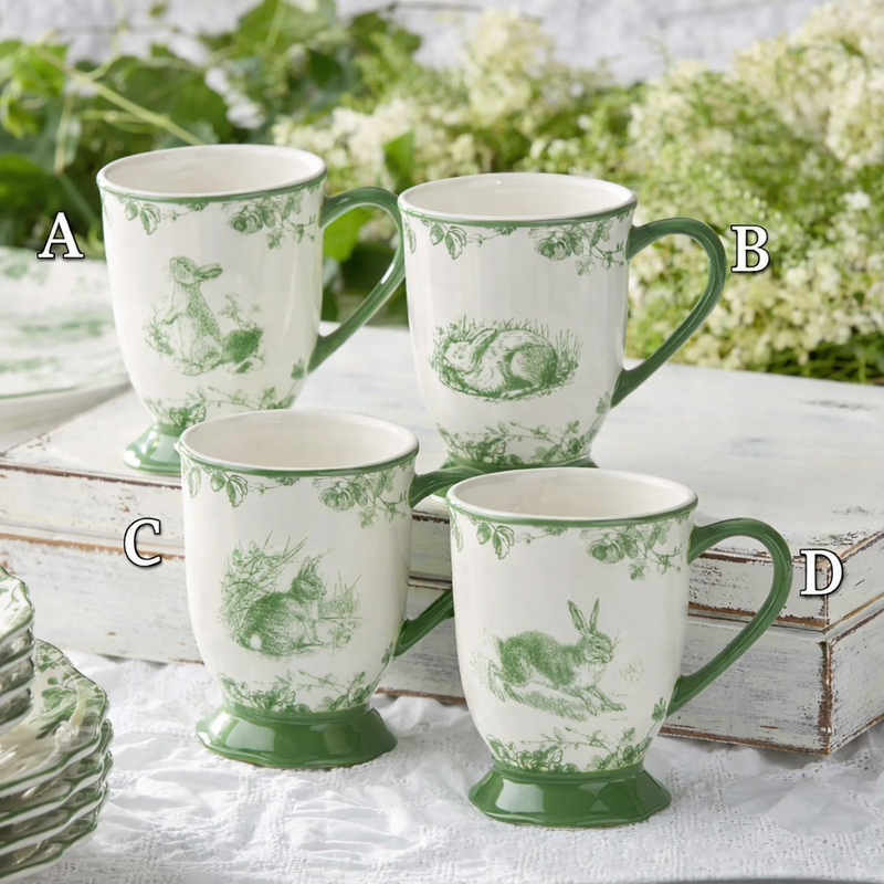 Tazza Le Jardin con conigli stile vintage