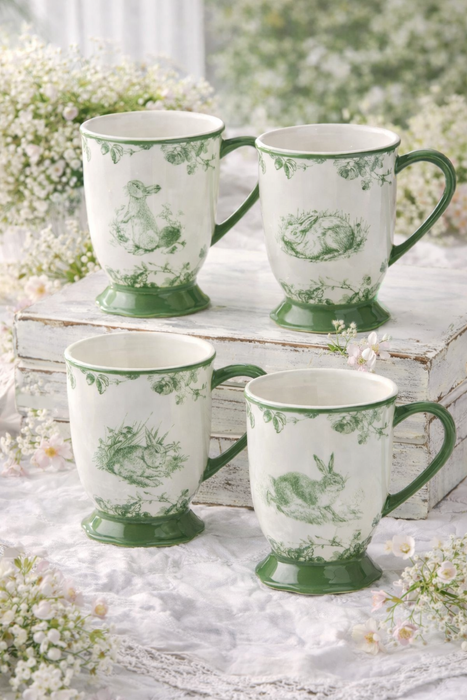Tazza Le Jardin con conigli stile vintage