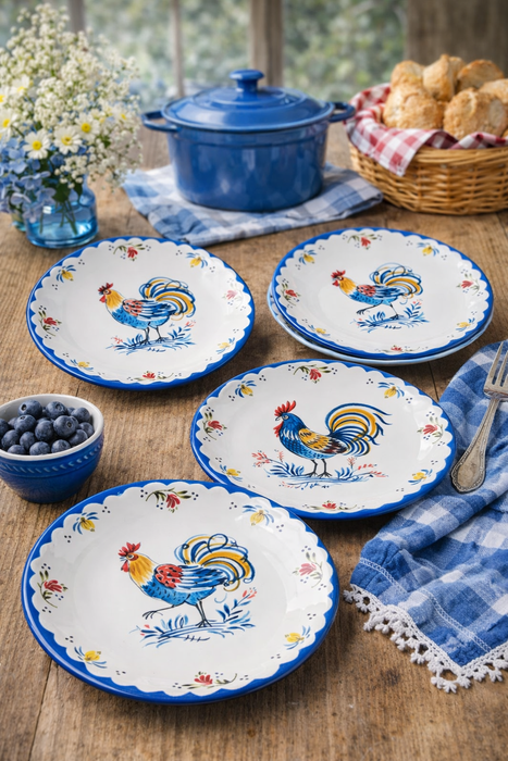 Piatto dessert stile francese con gallo