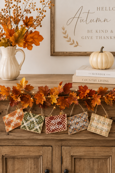 Targhetta Decorativa Autunnale Scozzese 13x18 cm