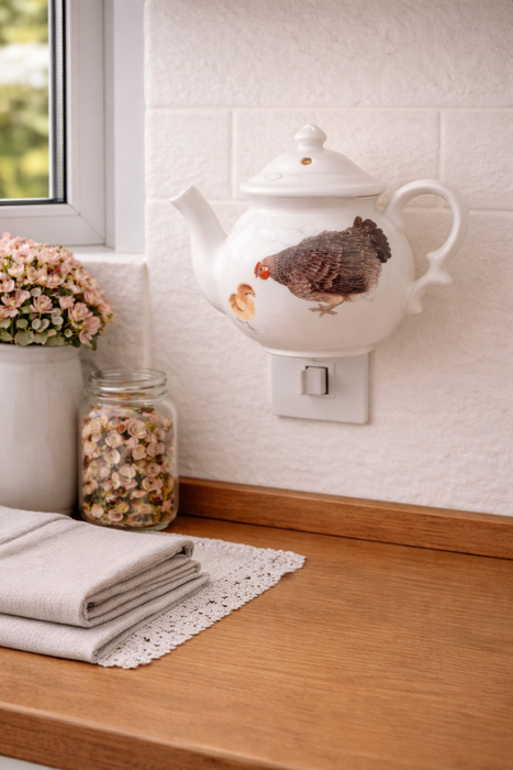 Lampada notturna Tiera Gallina in porcellana