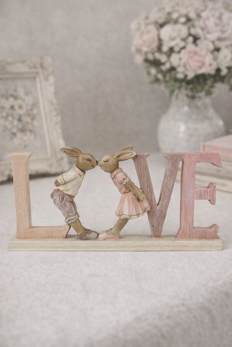Scritta love coniglio 19x3x9-Clayre & Eef