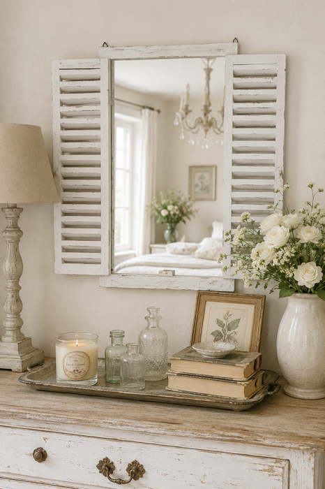 Specchio Finestra Shabby Chic in Legno Riciclato