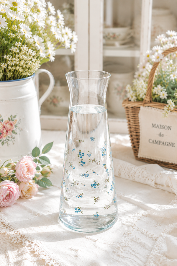 Caraffa in vetro con motivo floreale da 1 litro - Christina Greengate