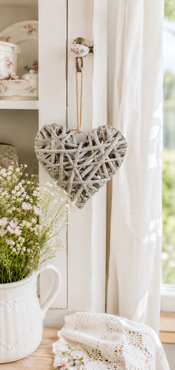 Cuore da appendere in salice