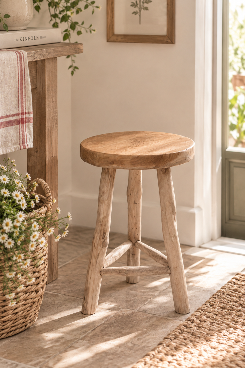 Sgabello in legno naturale 30 x H45 cm