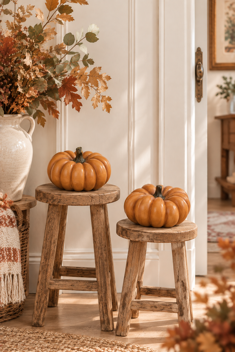 Zucca decorativa arancione 20 cm