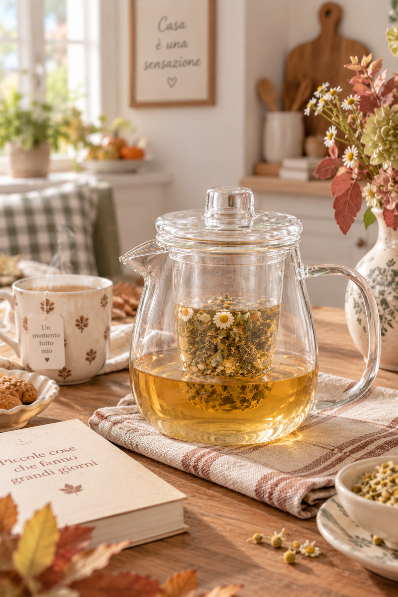 Teiera in vetro con infusore 750 ml H14,3 cm