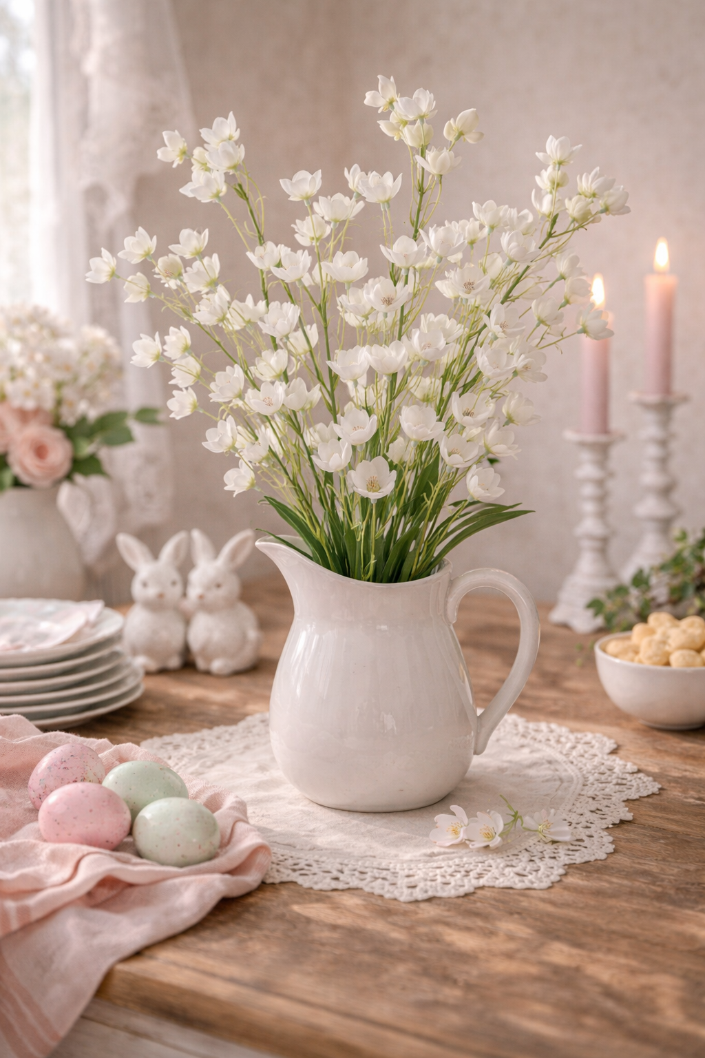 Ramo di Cosmos Bianco Artificiale Goodwill 94 cm