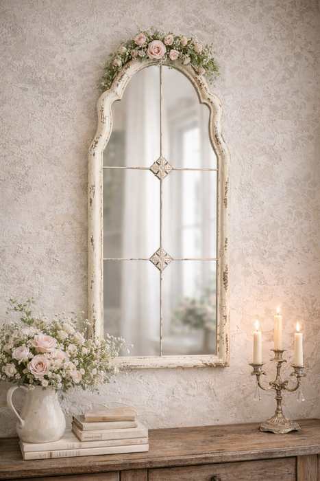 Specchio da Parete Ad Arco Nuvole di Stoffa