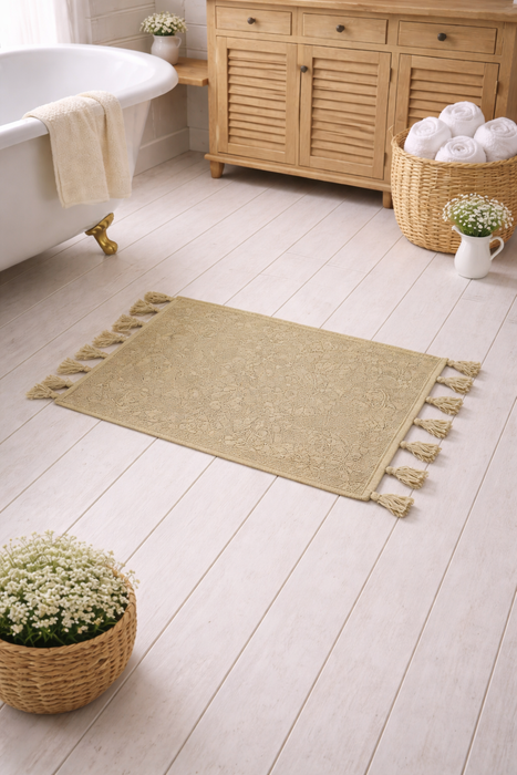 Tappeto Bagno Beige con Nappe 55 x100 Nuvole di Stoffa