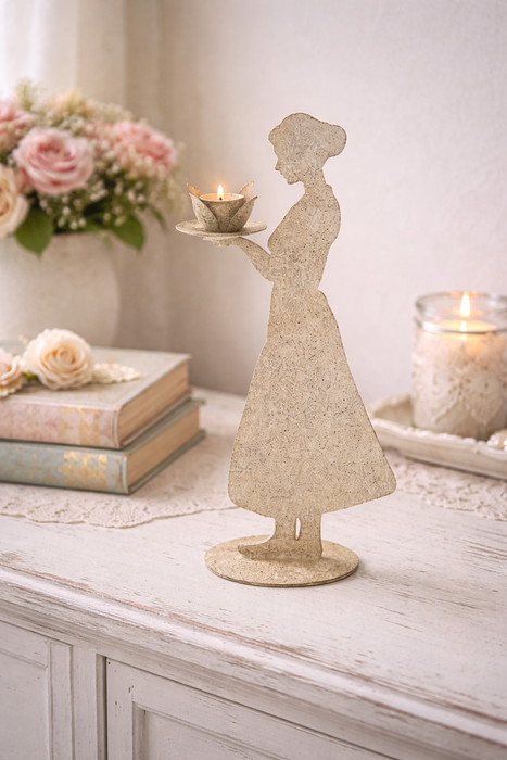 Portacandela Silhouette Nuvole di Stoffa H 31 cm