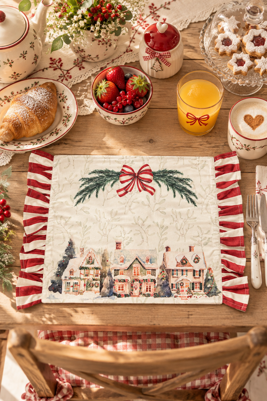 Tovaglietta Natalizia Christmas Day 33x40 cm con Tovagliolo – Lovely Shabby