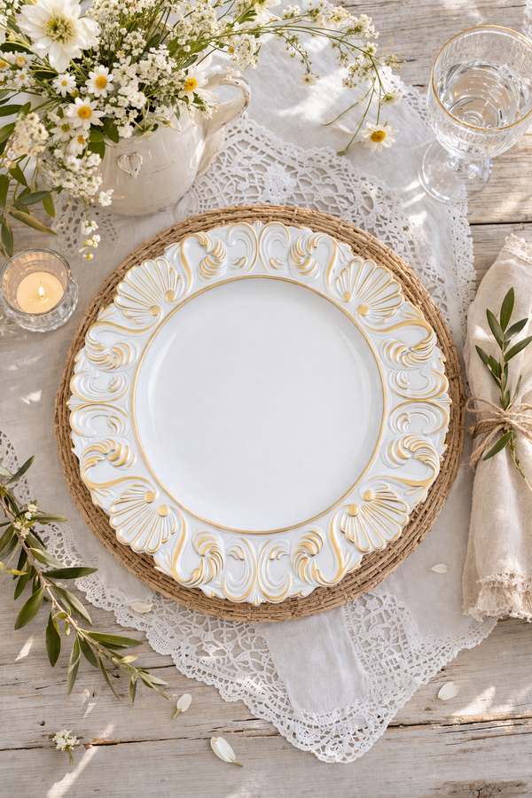 Sottopiatto Decorativo Maison de Campagne Blanc Mariclò 35 cm