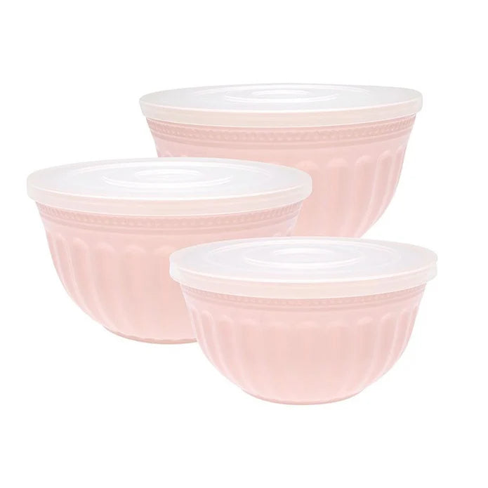 Set of 3 Bowls with Lid Alice pale pink - Greengate