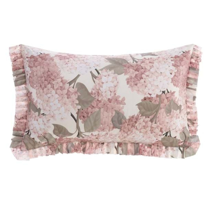 Housse de coussin avec collerette en hortensia - Blanc Mariclò