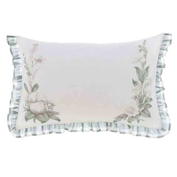 Housse de coussin avec collerette Le jardin des lapins Blanc Mariclò