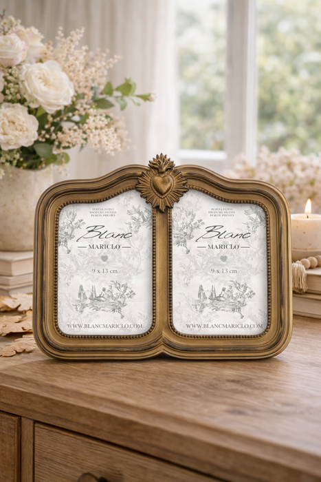 Cornice Doppia Portafoto Blanc Mariclò 9x13 cm