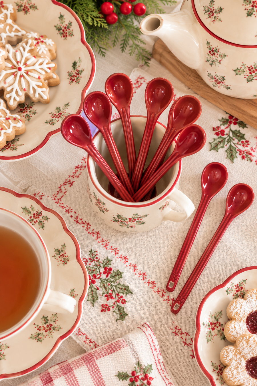 Cucchiaio GreenGate Alice Rosso in Stoneware 16 cm