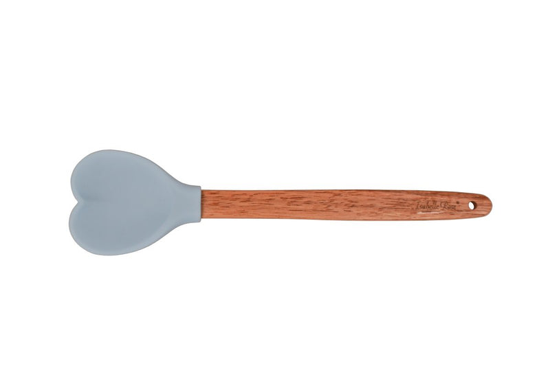 Isabelle Rose Pastel Blue Heart Shaped Wooden Silicone Spoon