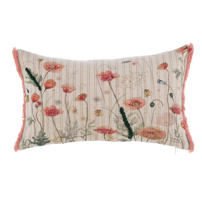 Coussin Coquelicot 35×50 cm Blanc Mariclo