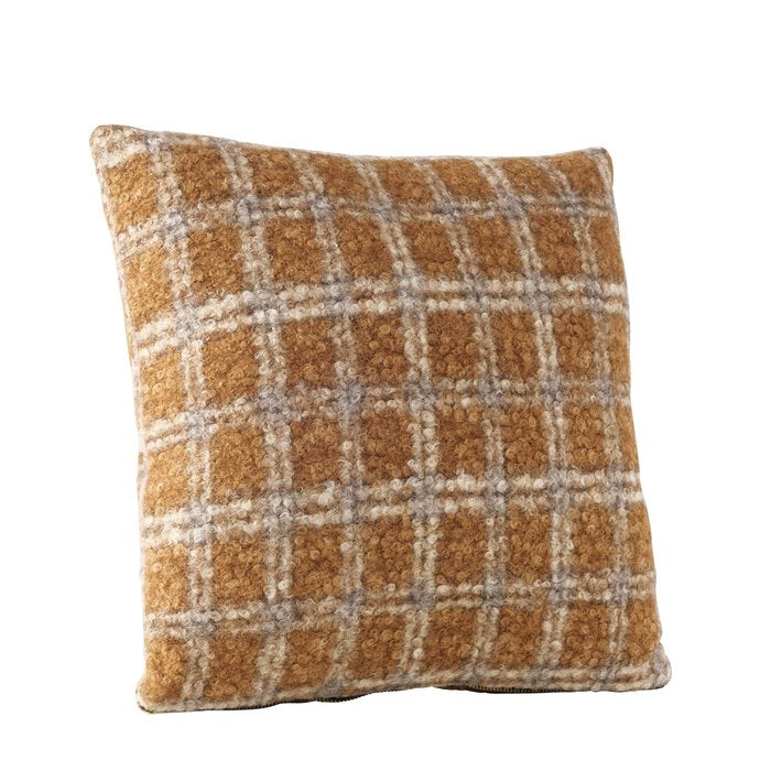 Brown Check Cushion -Boltze