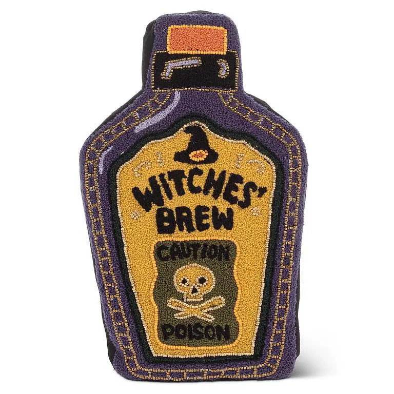 Cuscino Sagomato Bottiglia Pozione della Strega "Witches' Brew" – 20x33 cm
