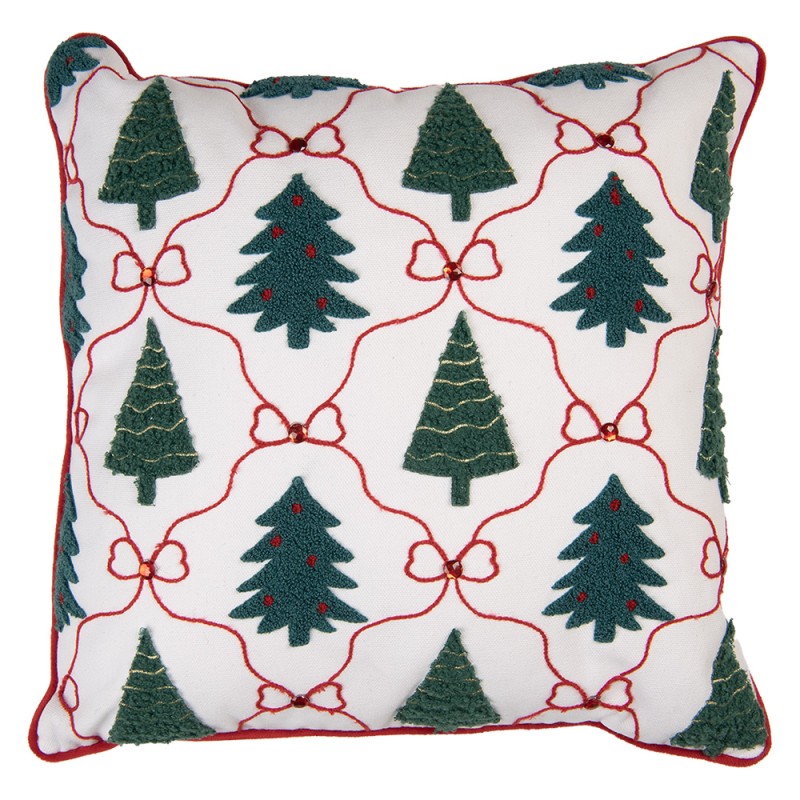 Cuscino Natalizio con Alberi di Natale 40x40 cm Clayre & Eef