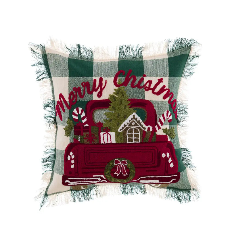 Cuscino Natalizio Merry Christmas con Auto Vintage 45x45 cm – Blanc Mariclò